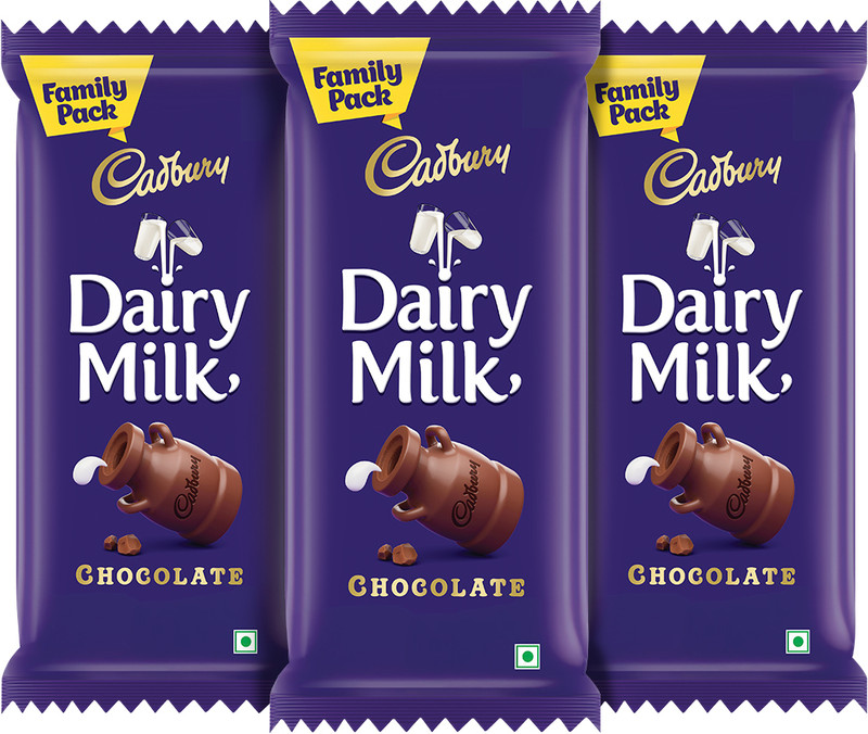 Cadbury Dairy Milk Bar Family Pack Chocolate Bars(3 X 112 G)