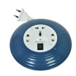 Havells Cosmo Reel| Extension Board – 5 Mtr Isi Marked Cable|3 Pin & 2X2 Pins Universal Sockets With Master Switch| Led Indicator| 6A,1440 Watts, 240 Volts| Ultra-Smooth Rotation, Blue