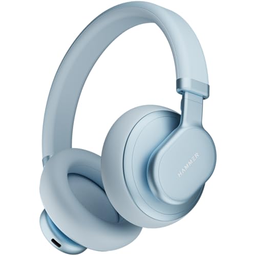 Hammer Bash Max Over The Ear Wireless Bluetooth Headphones With Mic, Touch Control, Deep Bass, Upto 40 Hours Playtime, Bluetooth 5.3, Workout/Travel (Blue)