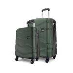 Safari Genius Fortis Set Of 2 (Cabin + Medium) Trolley Bags Hard Case Polycarbonate, 4 Spinner Wheels, 360 Degree Wheeling Luggage, Travel Bag, Suitcase For Travel, Trolley Bags For Travel, Green