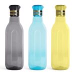 Hw Homewiz Kitchen Plastic Water Bottle I Water Bottle 1 Ltr | Ideal For Kitchen Home Office Travel Small Fridge For Room Gym| Unbreakable & Leak Proof I Bpa Free | Set Of 3 Water Bottles, Assorted