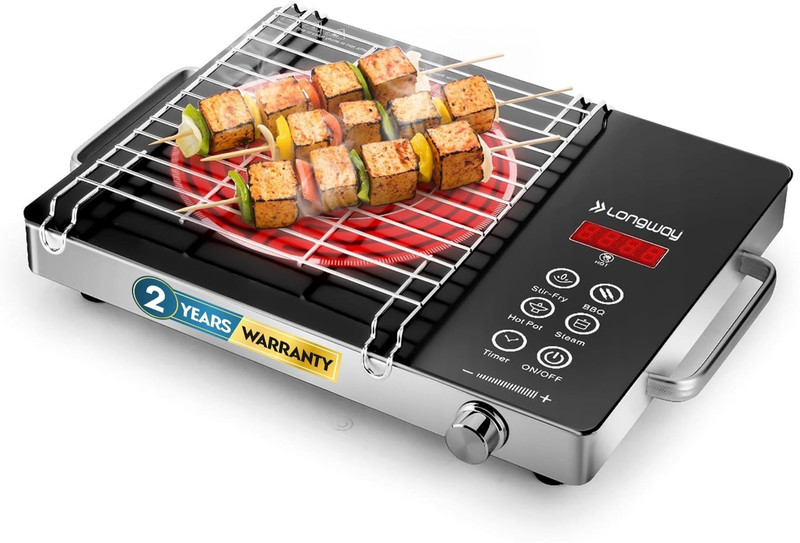 Longway 2200 W Induction Cooktop Touch Panel(Black, Silver, Infralite Pro)