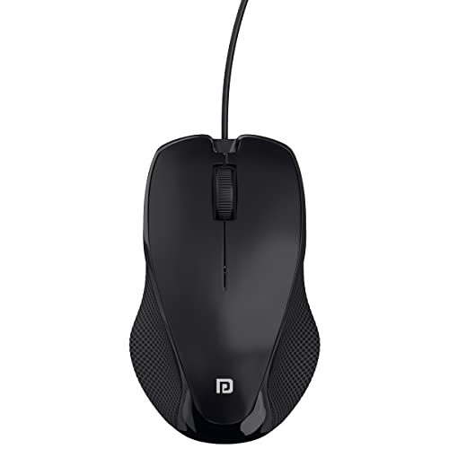Portronics Toad 101 Wired Optical Mouse With 1200 Dpi, Plug & Play, Hi-Optical Tracking, 1.25M Cable Length, 30Lakhs Click Life(Black)