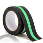Apidian Anti Slip Skid Tape For Stairs Steps – Glow In The Dark Abrasive – Black And Green Glowing Sticker