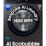 Samsung 9 Kg, 5 Star, Ai Ecobubble, Super Speed, Wi-Fi, Hygiene Steam With Inbuilt Heater, Digital Inverter, Fully-Automatic Front Load Washing Machine (Ww90Dg5U24Axtl, Inox)