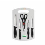 Greenchef Greenchef Kitchen Knife Set 5 Pcs + 1 Chopping Board – Kitchen Craft Kitchen Tool Set(Cutting Board, Knife, Scissor, Peeler)