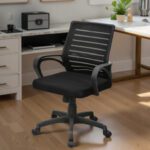 Somraj Ergonomic Office Computer Mid-Back Mesh Study Office Revolving Chair Nylon Office Executive Chair(Black, Pre-Assembled)