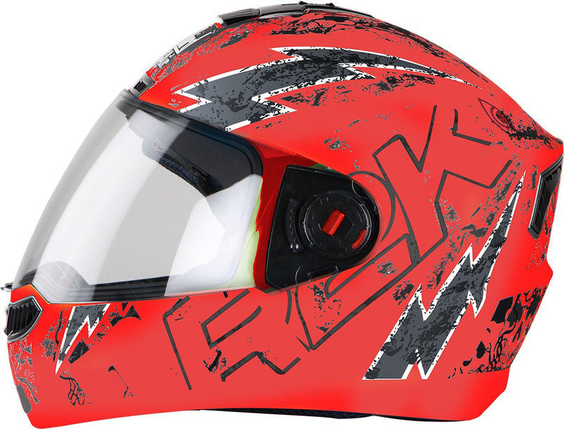 Steelbird Sba-1 R2K Live Full Face Graphic Helmet In Glossy Fluo Watermelon Grey Motorbike Helmet(Glossy Fluo Watermelon Grey With Clear Visor)