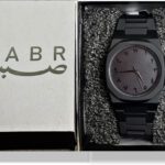 Sabr Luxury Men Crystal Diamond Plated Watch Stainless Steel Luxury Black Aura Arabic Dial Wrist Watch With Premium Box Analog Watch – For Men