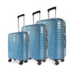 Aristocrat Airpro Set Of 3 Hard Luggage (55+66+76Cm) | Cabin, Medium And Large Check-In Luggage | Lightweight Luggage With Strong Wheels, Secured Combination Lock | Cross Teal | 7-Year Warranty