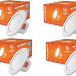 Halonix Kornet Max 5.5W Downlighter White 75Mm Cut Out Pack 4 Ceiling Light Ceiling Lamp(White)