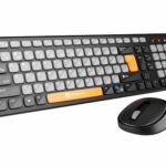 Portronics Key7 Combo Wireless Keyboard & Mouse Set With Copilot Ai, 2.4 Ghz Usb Receiver, 10M Range, 12 Shortcut Keys, Adjustable Dpi (Up To 1600), 10M Key Life For Pc, Laptop, Mac(Grey+Orange)