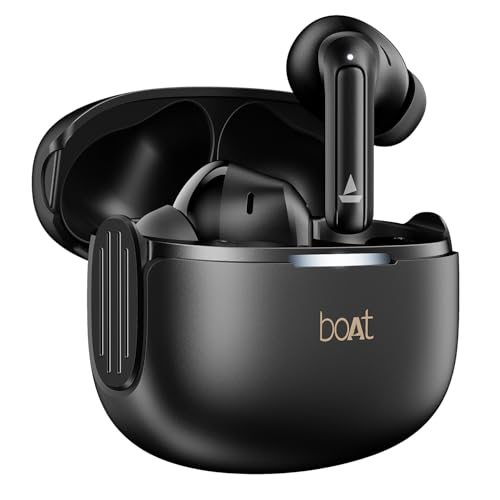 Boat 2025 Launch Airdopes 219 4Mics Enx Tech, 40 Hrs Battery, 13Mm Drivers, Asap Charge, Low Latency, Bluetooth Earbuds, Tws Ear Buds Wireless Earphones With Mic (Carbon Black)
