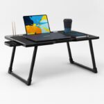 Ketisa Wood Portable Laptop Table(Finish Color – Black, Pre Assembled)