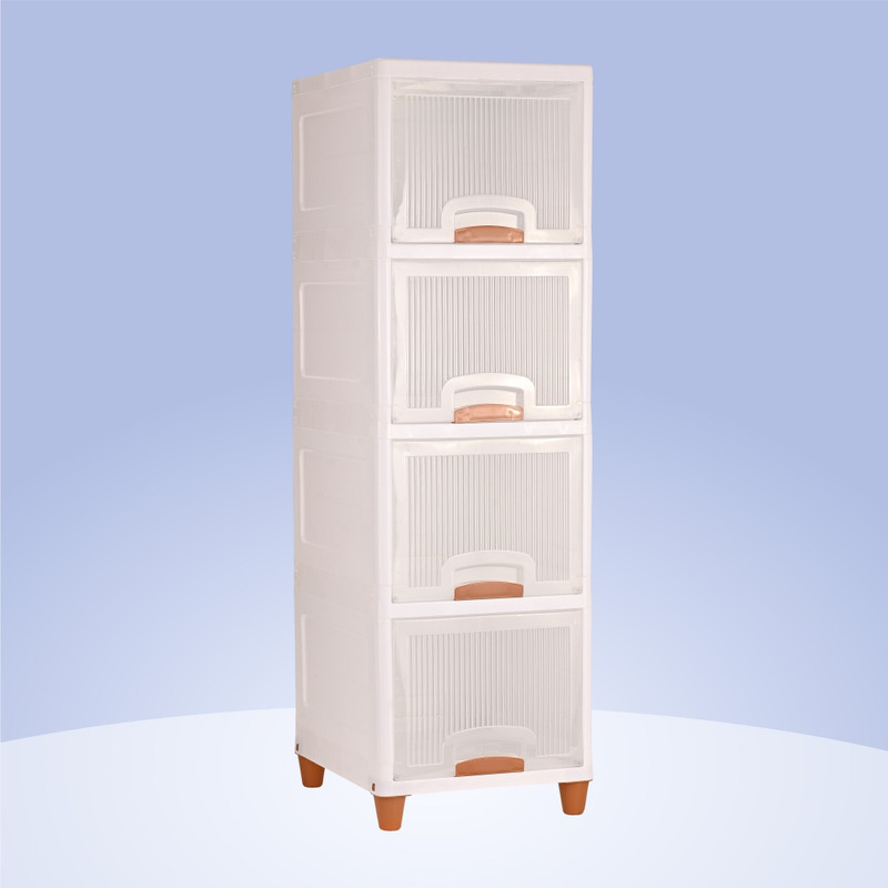 Kuber Industries Plastic Free Standing Cabinet(Finish Color – Transparent, Diy(Do-It-Yourself))