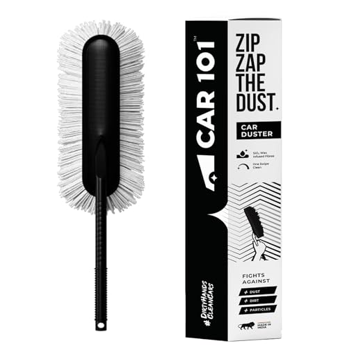 Car101 Zip Zap Car Duster | Ceramic Wax Infused | Scratch-Free Cleaning | Easy Grip Handle | Premium Car Cleaning Tool | Effortless Dust Removal For Car & Bike