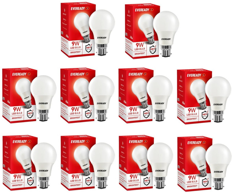 Eveready 9 W Basic Standard B22 Led Bulb(White, Pack Of 10)