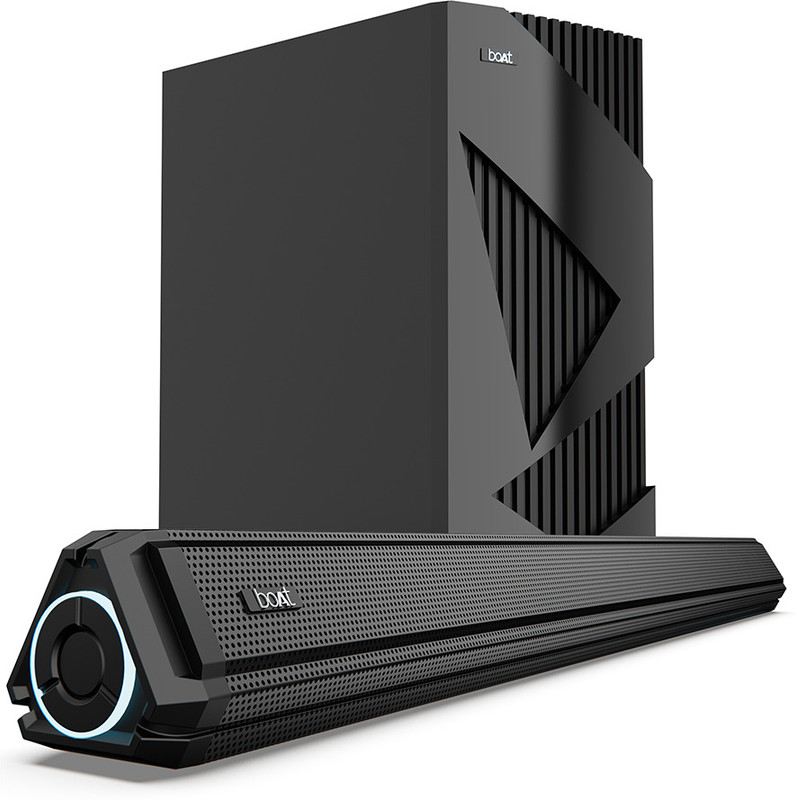 Boat Aavante 1550 Pro/Plus W/ Exquisite Design, Leds & Master Remote Control 160 W Bluetooth Soundbar(Pebble Black, 2.1 Channel)