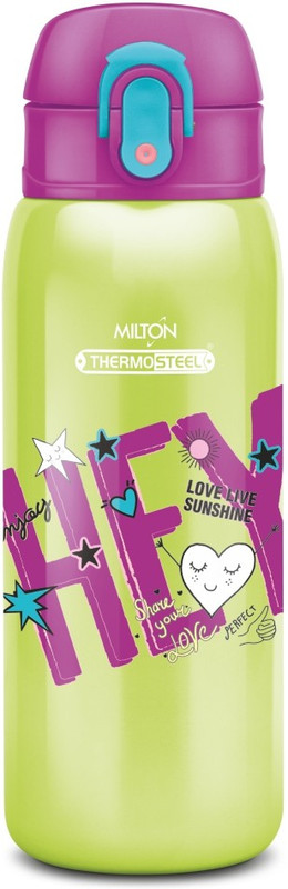 Milton Jolly 475 Thermosteel Hot And Cold Kids 390 Ml Bottle(Pack Of 1, Green, Steel)