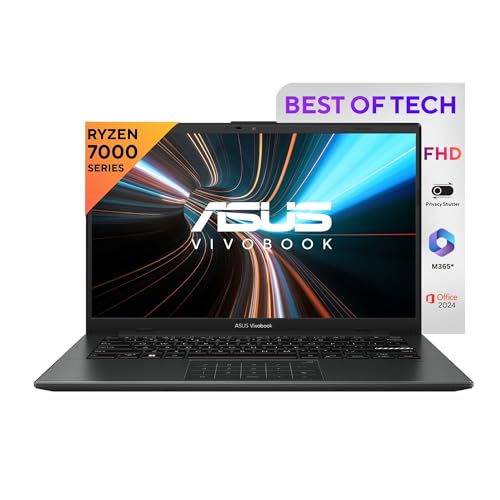Asus Vivobook Go 14, Amd Ryzen 5 7520U,Thin & Light Laptop (Amd Radeon Igpu/16Gb Ram/512Gb Ssd/Fhd/14/60Hz/42Whrs/Windows 11/M365 Basic (1Year)*/Office Home 2024/Mixed Black/1.38 Kg) E1404Fa-Nk5542Ws