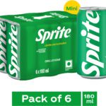 Sprite Soft Drink | Lemon-Lime Flavour | Mini Can(6 X 180 Ml)