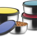 Classic Essentials Steel Fridge Container  – 350 Ml, 650 Ml, 950 Ml, 1250 Ml(Pack Of 4, Multicolor)