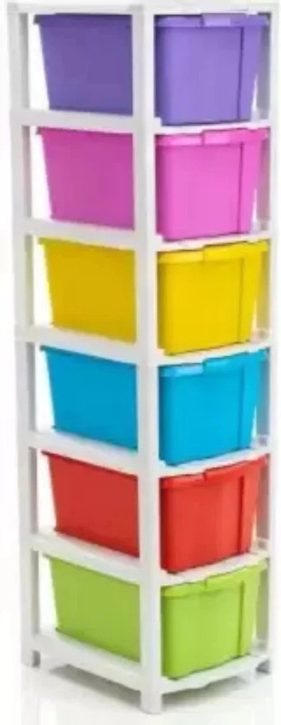 Mahadev Enterprise 6 Compartments Plastic Chest Of Drawers(Multicolor)