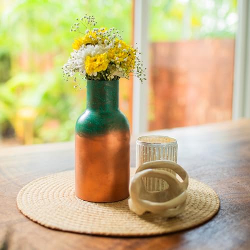 10Club Large Rust Blue Metal Flower Vase For Living Room Decorative Vase For Weddings, Festive Gifts, And Housewarming – Elegant Home Decor