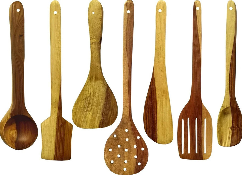 Oggn Ss7Decog Wooden Spatula(Pack Of 7)