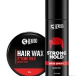 Beardo Strong Hold Hair Styling Kit With Hair Spray 192Ml And Crystal Hair Wax 50G | Hair Styling, Hair Setting Spray | Quick Fix | Gift For Brother | Gift For Friend