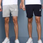 Adrenex Solid Men Blue, Grey Basic Shorts, Cycling Shorts