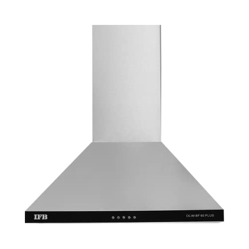 Ifb 60 Cm 960 M³/Hr Pyramid Kitchen Chimney (Cooker Hood Olim Bf-60 Plus, 2 Baffle Filters, Silver)