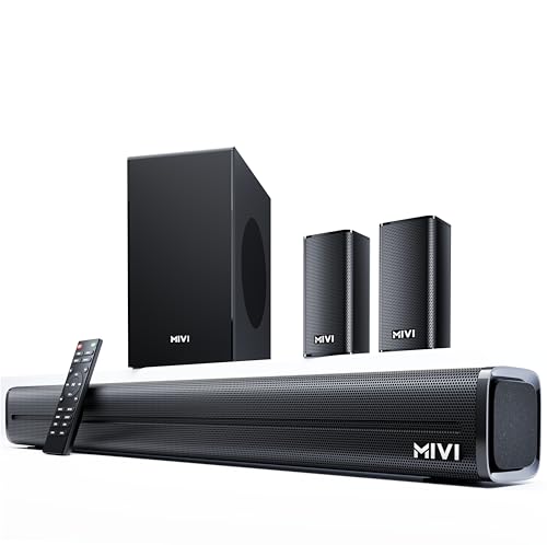 Mivi Fort Hip-Hop 4000 400Watts Premium Home Theatre Soundbar [New Launch], 5.1 Channel, Multiple Eq & Input Modes, Bt V5.3, Remote Accessibility, Made In India Sound Bar
