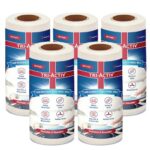 Tri-Activ Washable & Reusable Kitchen Towel Roll | 80 Pulls Per Roll, 400 Sheets Pack Of 5 | Highly Absorbent Kitchen Tissue Roll | Non Woven Fabric | Better Alternative To Paper Tissue Roll | White