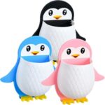Wall Mounted Penguin Design Toothpaste Holder – Self-Adhesive Storage Organizer For Bathroom, Toothbrush & Mobile Stand, Multicolor(1Pcs)