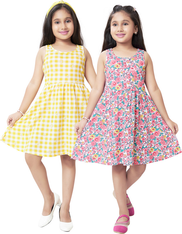 Selini Baby Girls Midi/Knee Length Casual Dress(Purple, Sleeveless)