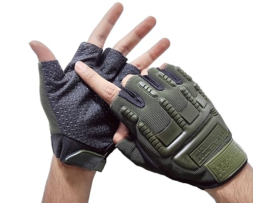 Creeknest…All That You Want Motorcycle Bike Riding, Cycling & Outdoor Gloves Breathable Half Finger Riding Hand Gloves-M-Size-Green- 1 Pair