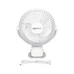 Amazon Basics Mini Fan With Multi-Utility Clip | Usb Charging | Multi-Clip Function | 9-Hour Battery Backup | White
