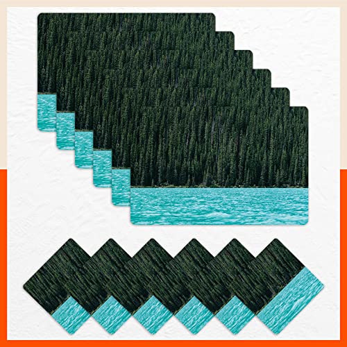 Bathla Table Mats – Set Of 6-45Cm X 30Cm Pvc Table Placemats & Coasters For Home Dining Table | Multipurpose, Heat-Resistant, Waterproof & Washable | Matworks (Fiume)