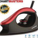 Chartbusters By Chartbusters 1000-Watt Iron | Safety-Packed Iron With Quick,Uniform Heating | 2-Year Warranty 1000 W Dry Iron(Red, Black)