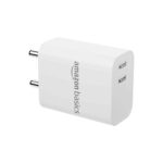 Amazon Basics 12W Dual Port Fast Charger | 12W Max Output | Universal Compatibility | Includes 1 M Micro Usb Cable | Travel Friendly