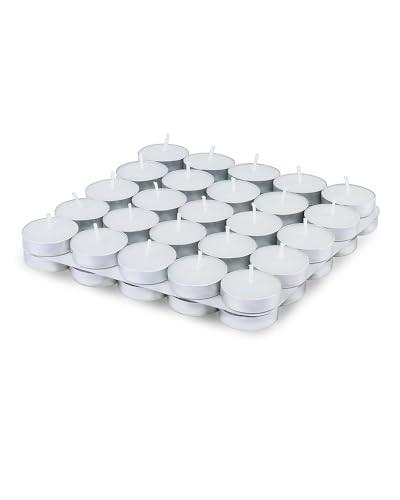 Homesake Tealight Candles Unscented White Long-Burning, Smokeless, Wax Candles For Home Décor | Festive Lighting | Candles For Diwali Decoration | Aromatherapy & Relaxation | Tea Light Candle 50 Pcs