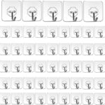 Xbey Adhesive Plastic Wall Hooks Hangers For Hanging Robe, Coat, Towel, Keys, Bags Hook 50(Pack Of 50)