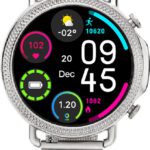 Lifelong Ornate Smartwatch For Women With Hd Display|Body Temprature |24X7 Heart Rate Smartwatch(Silver Strap, Free)