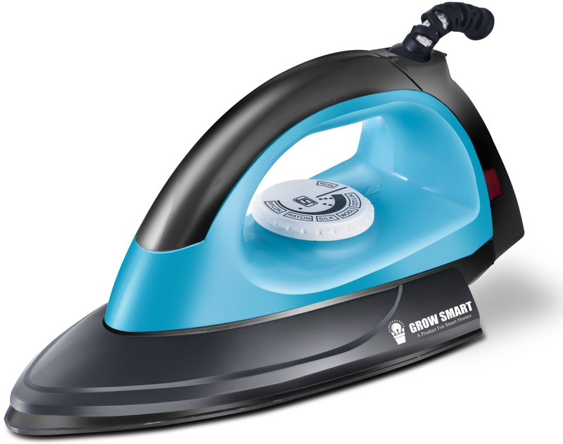 Growsmart Light Weight Non-Stick Coated Sole Plate 1100 W Dry Iron(Blue, Grey)