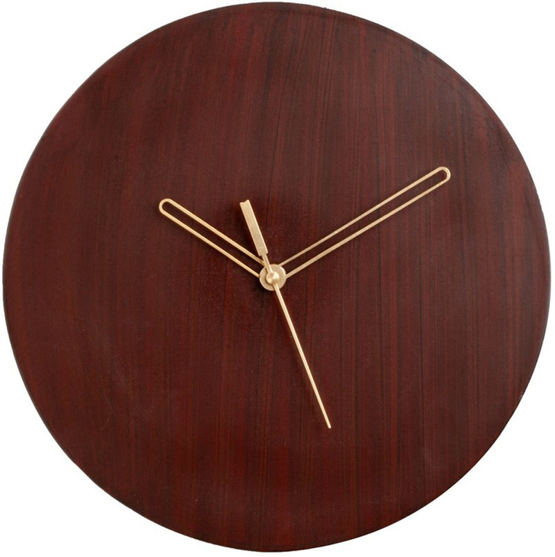 Crimson Knot Analog 24 Cm X 24 Cm Wall Clock(Brown, Without Glass, Standard)