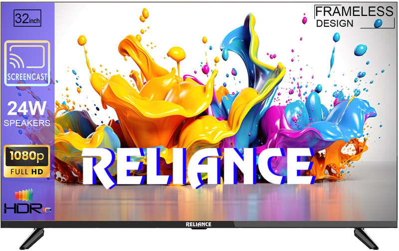 Reliance Jumbo 80 Cm (32 Inch) Full Hd Led Smart Android Tv 2025 Edition With 24 W Front Boom Speakers | 1000+ Smart Apps | Mobile Screen Connect | Wifi | Games(Rgt32Mp2784Fhd)