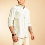 French Connection Men Striped Casual White Shirt