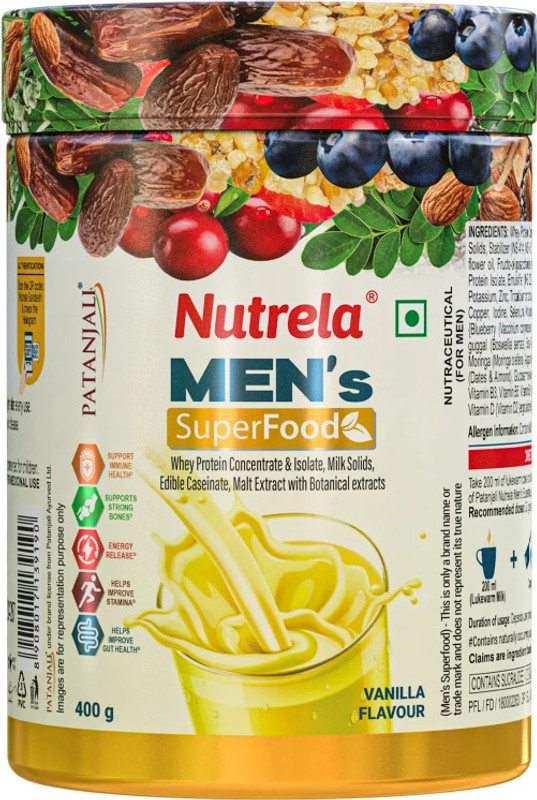 Patanjali Nutrela Mens Superfood Nutrition Drink(400 G, Vanilla Flavored)