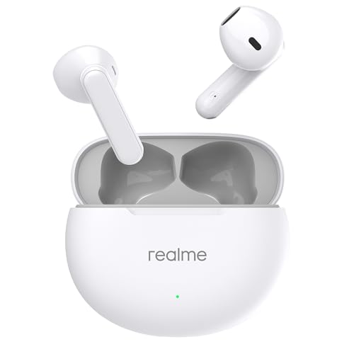 Realme Buds T01 True Wireless In-Ear Earbuds With Ai Enc For Calls, 13Mm Dynamic Driver, Upto 28Hrs Battery, 88Mm Latency, Bluetooth V5.4 & Google Fast Pair (White)